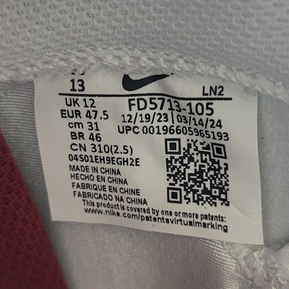NIKE VAPOR EDGE ELITE 360 2 TB CRIMSON RED Football Cleats D5713-105 Mens Sz 13 main image 6